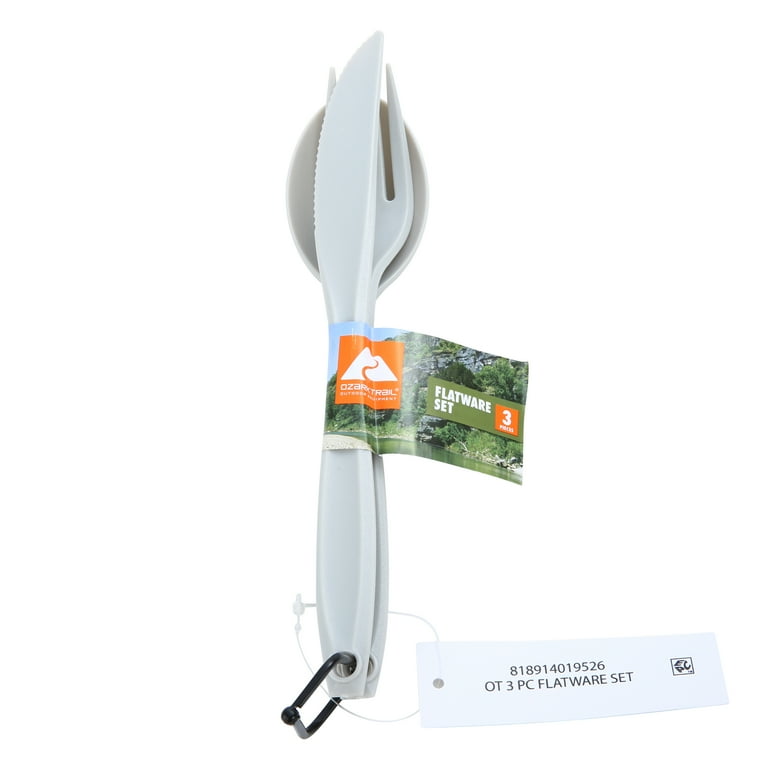 6 pack) Ozark Trail 3-piece Sturdy Polystyrene Spoon, Fork and