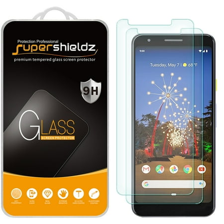 [2-Pack] Supershieldz for Google Pixel 3a Tempered Glass Screen Protector, Anti-Scratch, Anti-Fingerprint, Bubble