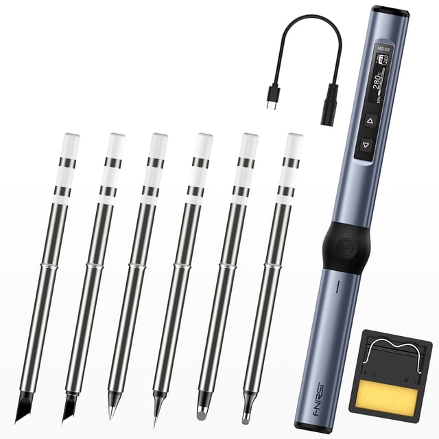 Kit de soldador eléctrico Scienceny portátil de Metal 6 cabezas estándar azul