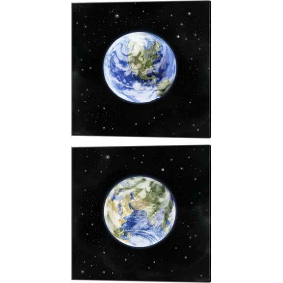 Great Art Now Earth From Afar by Grace Popp 2 Piece Canvas Art Set Each 14"W x 14"H