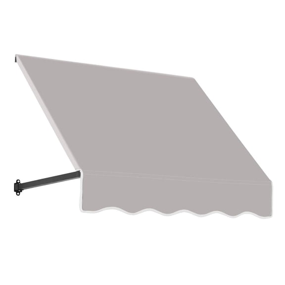 Awntech 3.375 ft Dallas Retro Fixed Awning Acrylic Fabric, Gray