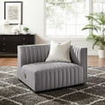 thumbnail image 2 of Modular Sofa Chair, Black Grey Gray, Fabric, French Living Lounge Cafe Lobby Hospitality Restaurant, Modern Contemporary HB33737, 2 of 6