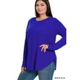 thumbnail image 3 of Zenana Women's Relaxed Fit Long Sleeve Round Neck & Hem Jersey Tee Shirt Top, 3 of 4