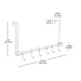 thumbnail image 2 of Portable Door Towel Hanger,QZS Durable Moving 6-Hook Coat Towel Hanger Rack,1 Pcs Reusable Bathroom Towel Rack Organization,White, 2 of 6