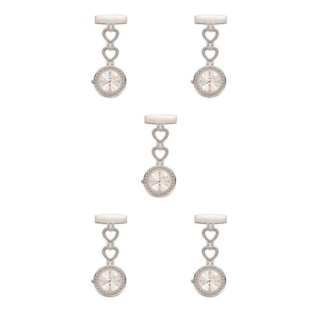 relayinert 2x Montre de Poche à la Mode Phosphorescente pour Médecins et Infirmières Grand Application Résistante aux Rayures Blanche 5Ensemble