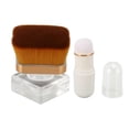 thumbnail image 1 of 2pcs Liquid Foundation Brush Clear Base Soft Dense Hair Loose Powder Makeup Brush White, 1 of 5
