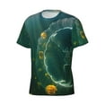 thumbnail image 3 of Yiaed Jelly Fish Print Mens Short Sleeve Tight Fit T-Shirt, Crewneck Casual Tee-Small, 3 of 5