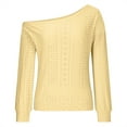 thumbnail image 6 of IROINNID Blouse for Women One-Shoulder Versatile Blouses Long Sleeve Basic Trendy Daily Casual Tops ,Yellow, 6 of 8