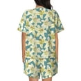 thumbnail image 3 of Naloa Lilies Flowers Women's Short-Sleeved Pajama Set, Loungewear, Summer pajamas, Breathable Cozy - X-Large, 3 of 9
