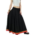 thumbnail image 2 of Bimba Women Long Boho Maxi Skirt Cotton Flared Skirts With Drawstring Waist, 2 of 7