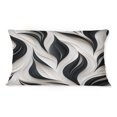 thumbnail image 3 of Designart "Elegant Minimalism In Black And White I" Striped Printed Throw Pillow, 3 of 5