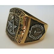Masonic Rings Past Master Freemason Ring / Masonic Ring - Gold Plated Steel