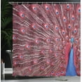 thumbnail image 4 of Ambesonne Burgundy Shower Curtain, Peacock Bird Surreal, 69"Wx84"L, Burgundy Blue, 4 of 5
