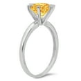 thumbnail image 2 of 2.5 ct Round Cut Natural Citrine Solitaire 18K White Gold Womens Engagement Ring, 2 of 3
