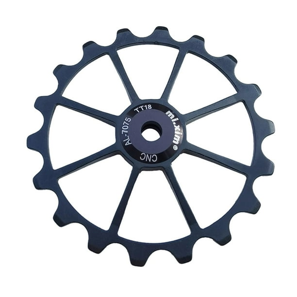 Desviador trasero de bicicleta, polea de rodillo guía de rueda jockey, rodamientos de cerámica, Negro