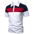 thumbnail image 5 of Enridrech Men's Collared Shirts Casual Stylish Short Sleeve Tops for Men Comfortable Stretch Color Block Shirt, 5 of 7