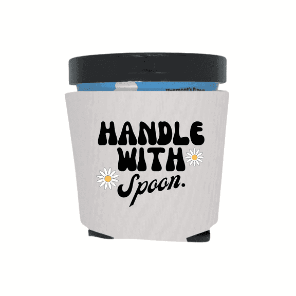 Ice Cream Pint Coolers, Handle With Spoon, Funny Ice Cream Pint Sleeves, Funny Party Favor and Gift Ideas, Foam Holder for Ice Cream Lover