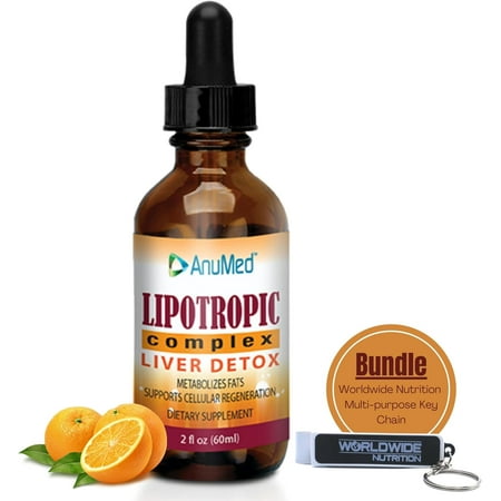 AnuMed Lipotropic Complex Drops - Folic Acid, Vit. B12, B6, Non-GMO, Gluten-Free, 2oz (60ml)