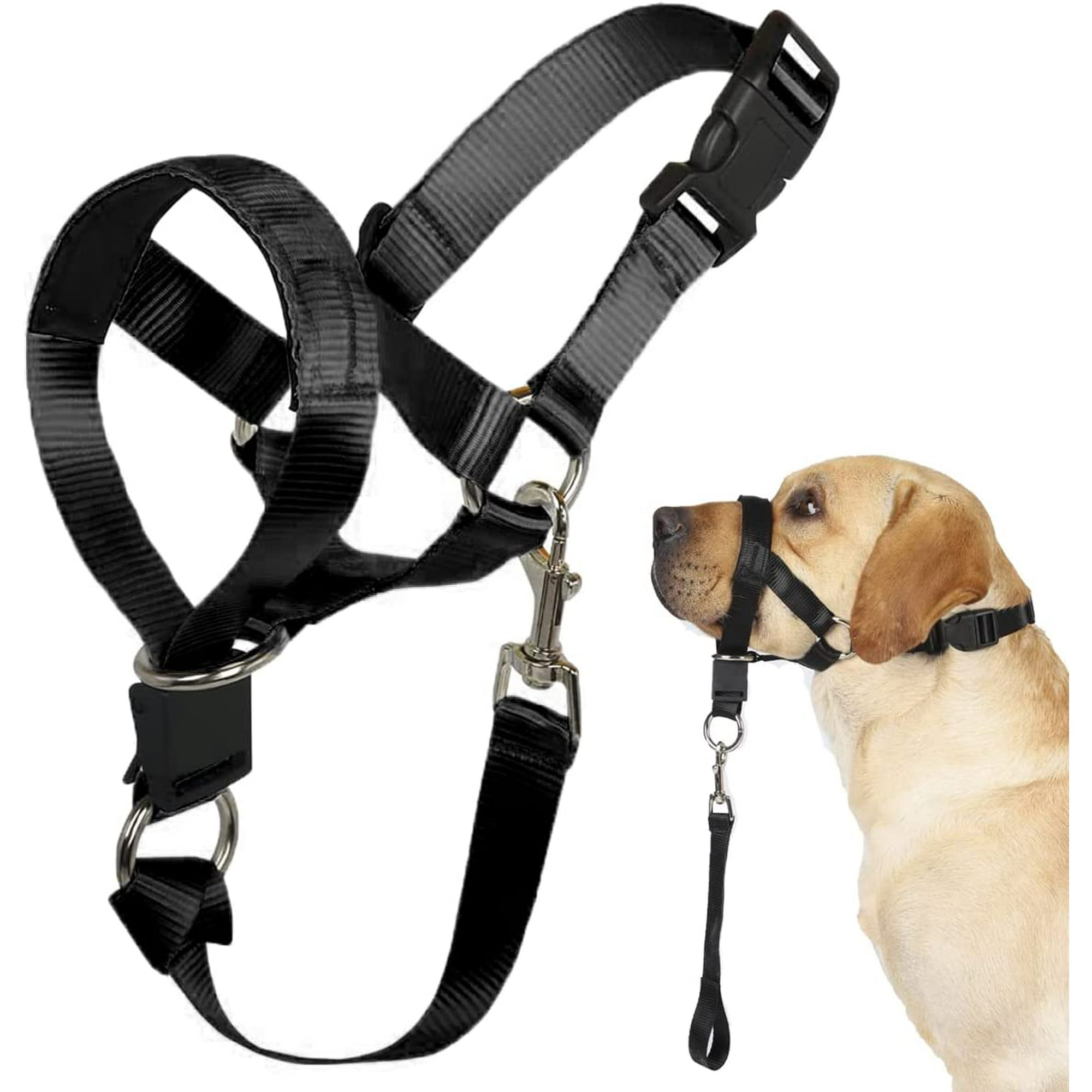 SURJDE Dog Head Collar No Pull Training Tool for Dogs on Walks Includes Free Training Guide Soft Padding 5 L Black Walmart