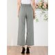 thumbnail image 5 of Allegra K Pantalones De Oficina A Cuadros De Pata De Gallo Pierna Anchacintura Alta Pantalón Tobillero Corto Para Mujer Gris XS, 5 of 6