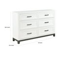 thumbnail image 5 of Benjara BM313171 Thiem 61 in. Wide Dresser - 6 Drawers with Handles - Wood Finish - White & Black, 5 of 5