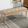 thumbnail image 4 of Dycanpo 44'' End of Bed Bench, Vintage Upholstered Bench for Entryway, Wheat, 4 of 8