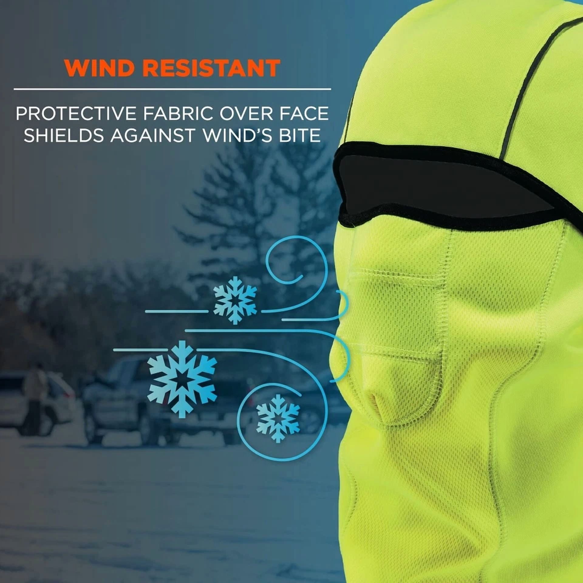 KLYNE - Ergodyne N-Ferno 6823 Balaclava Ski Mask, Wind-Resistant Face Mask - Yellow