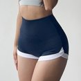 thumbnail image 2 of Pantalones cortos de entrenamiento de cintura alta para mujer, pantalones cortos de yoga atléticos con dobladillo envolvente, elásticos y transpirables, para correr, 2 of 6
