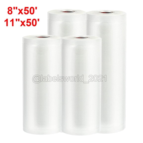 4 Rolls 8"x50' & 11"x50' Vacuum Sealer Bags Embossed Food Saver Seal Bags 4 Mil