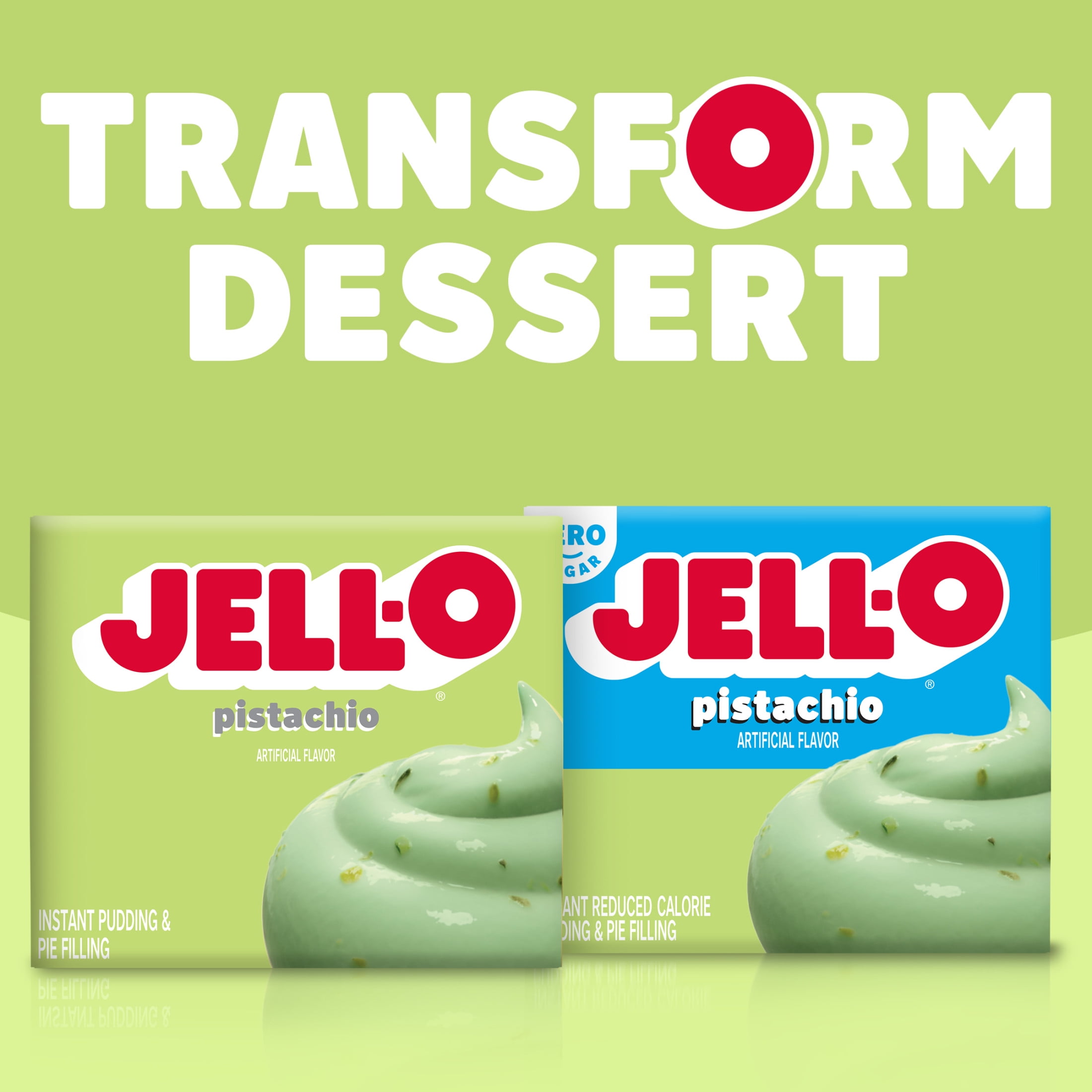 (24 pack) Jell-O Pistachio Artificially Flavored Instant Pudding & Pie Filling Mix, 3.4 oz. Box