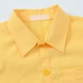 thumbnail image 5 of Ketyyh-chn99 Shirt Kids School Clothes Boys' Long Sleeve Button Down Toddler Dress Shirt Oxford Uniform Shirt with Chest Pocket for 7-8 Years,Yellow, 5 of 5