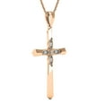 thumbnail image 2 of Dazzlingrock Collection Round White Diamond Vintage Style Cross Pendant for Women with 18 Inch Gold Chain (0.05 ctw, Color I-J, Clarity I1-I2) in 14K Rose Gold, 2 of 5