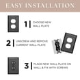 thumbnail image 4 of Monarch Abode 2-Gang Rocker Wall Plate, Hand Hammered Decorator Metal Switch Wall Plate, Decorative Light Switch Cover Plate for Electrical Outlet, Matte Black, Pack of 2, 4 of 5