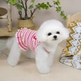 thumbnail image 4 of Ropa de mascotas para perros y gatos Vestido de rayas de fresa Verano Poliéster suave Cómodo interior al aire libre desgaste, 4 of 6