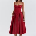thumbnail image 2 of Vestido Midi plisado sin mangas con espalda descubierta para mujer, traje Sexy liso con tirantes, ropa de noche para fiesta de verano, 2024, 2 of 5