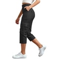 thumbnail image 6 of Women's High Waisted Cargo Pants Lightweight Summer Hiking with Pockets Cropped, 6 of 6