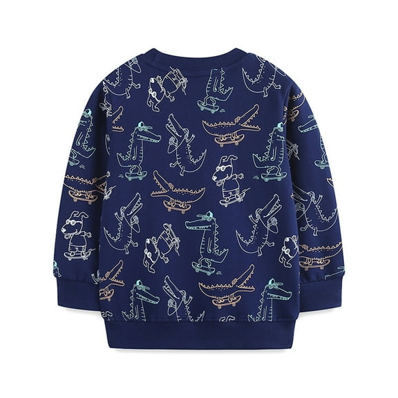 Coerni Boys Sweatshirts 2-8 Years Boys Cotton Long Sleeve Crewneck Pullover Toddler Kids Winter Warm Shirt Sweater Tops