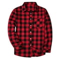 thumbnail image 6 of Men's Flannel Casual Plaid Shirts Long Sleeve Button up Lightweight Blouse Fall Comfy Work Jacket with Pockets New Light Weight Jackets Mens Casual Red 3XL, 6 of 9