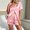 Pink, variant on IUYRTFE Women's Satin Pajama Set V-Neck Short Sleeve Button Down Top and Shorts 2 Piece Sleepwear