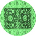 thumbnail image 1 of Ahgly Company Indoor Round Oriental Emerald Green Traditional Area Rugs, 6' Round, 1 of 4