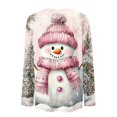 thumbnail image 5 of Garbnen S-5XL Christmas Womens Long Sleeve Shirts Funny Snowman Womens Graphic T Shirt Plus Size Holiday Pullover Shirts for Women L, 5 of 6