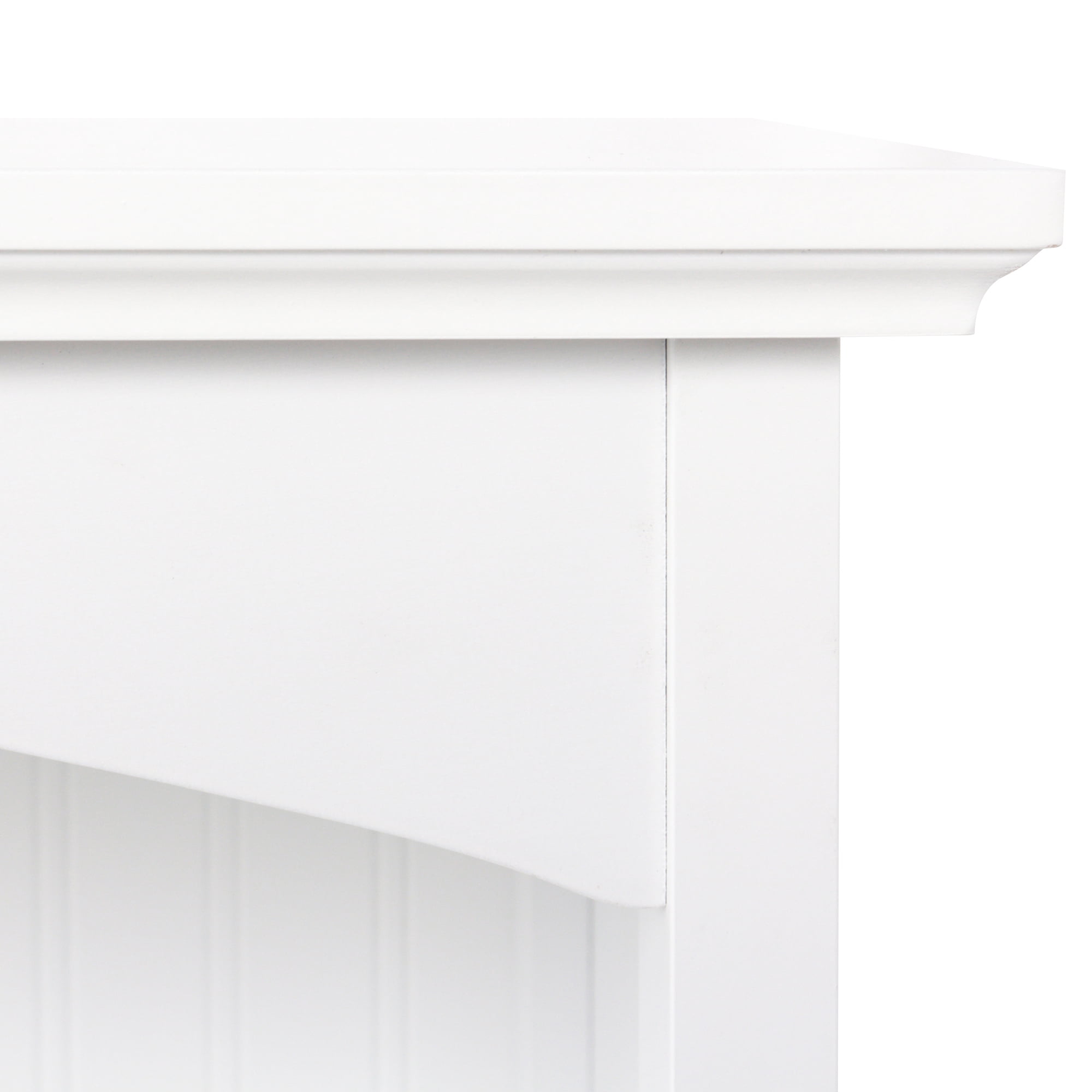 eHemco 3 Tier Storage Shelf Bookcase with 2 Arched Supports, 40 Inches Height, White