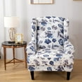 thumbnail image 1 of Wing Back Chair Covers with Arms Piece Slipcovers for Armchair Washable Stretch Print Pattern Wingback Chair Cover Furniture Protector Geometry, 1 of 7