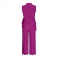 thumbnail image 5 of successthop Jumpsuit for Women Dressy Oversized V Neck Collar Sleeveless One Piece Belted Peplum Long Solid Lounge Wear, 5 of 6