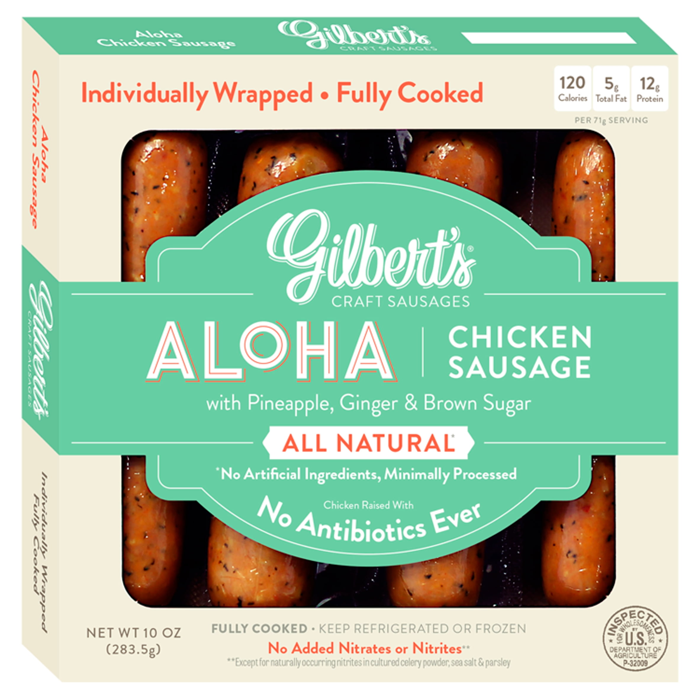 Gilbert's Craft Sausages Aloha Chicken Sausage, 4 Ct, 10 oz