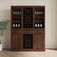 thumbnail image 5 of Living Room Cabinets Brown walnut color modular wine bar Cabinet with Storage Shelves with Hutch for Dining Room,Wooden Cabinets, 5 of 13
