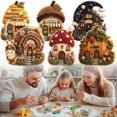 thumbnail image 4 of HomelyJoy 3D Fabric Poke Art Kit Whimsical Village Cottage DIY Craft Set No Sew Poke in Art Crafts for Adults Beginners Handmade Cottagecore Decor, 1 pc, 4 of 5