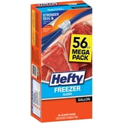 Hefty Slider Freezer Bags, Gallon Size, 56 Count