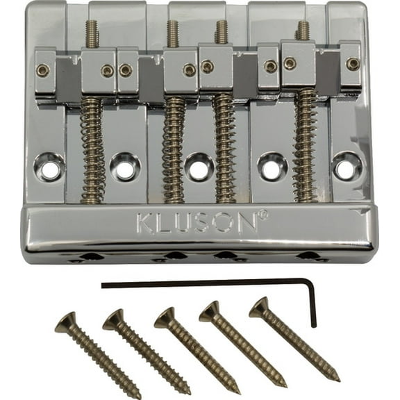 Kluson P-GKLU-HM4-C Bridge - Kluson, High Mass, 4 String, Brass Saddles