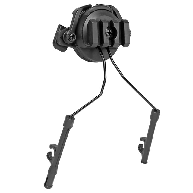 Miangastore Rotary Helmet Adapter Set Headset Holder Headphone Accessory for 19-21mm Guide Rail (Black)